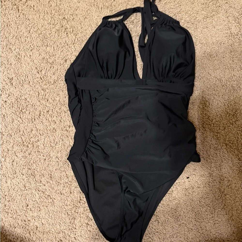 Black Halter One-Piece Swimsuit